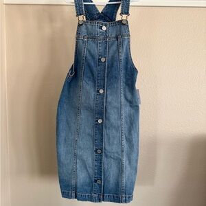 Girls Gap Kids Denim Button-Down Overall Dress